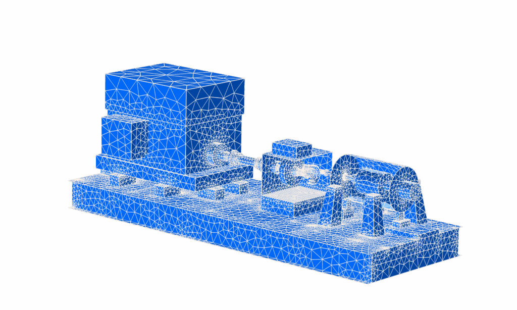 Drive train mesh white element blue variant